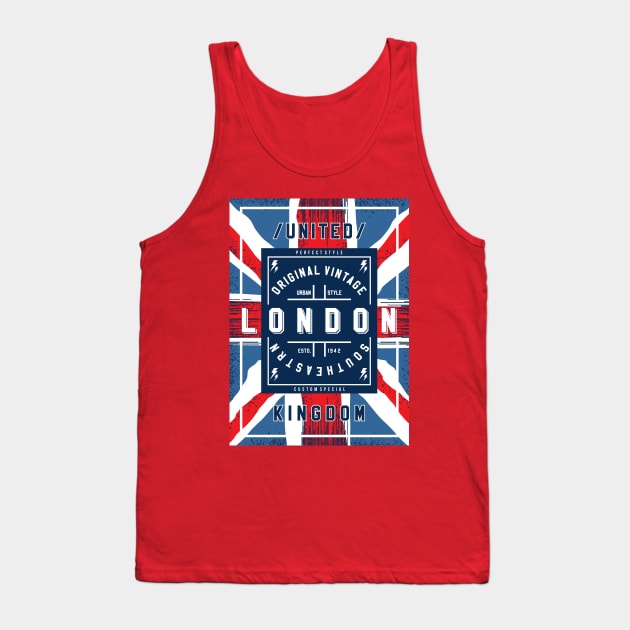London abstract flag UK Tank Top by Mako Design 